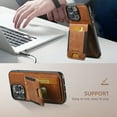 thumbnail image 5 of ELEHOLD for iPhone 15 Wallet Case,Flip Back Card Holders Premium PU Leather Magentic Closure Stand Function Shockproof Protective Business Case for Men Women for iPhone 15 -6.1 Inch,Brown, 5 of 5