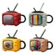 thumbnail image 2 of Billuyoard Regalos de otoño, tazas de agradecimiento para profesores, taza de cerámica novedosa para TV, taza única, taza de café novedosa y Mostrada gris claro, 2 of 6