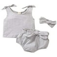thumbnail image 1 of Ensemble pour Bébé Fille : Camisole Sans Manches à Nouer, Bloomer et Bandeau, 1 of 6