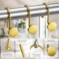 thumbnail image 6 of Gold Metal Rust Proof Smooth Decorative Modern Shower Curtain Rings 12 Count, 6 of 9