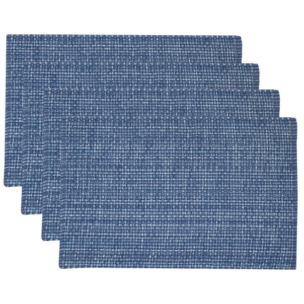 Juego de 4 unidades de la colección Sweet Home de Placemats, 100% algodón, color azul oscuro
