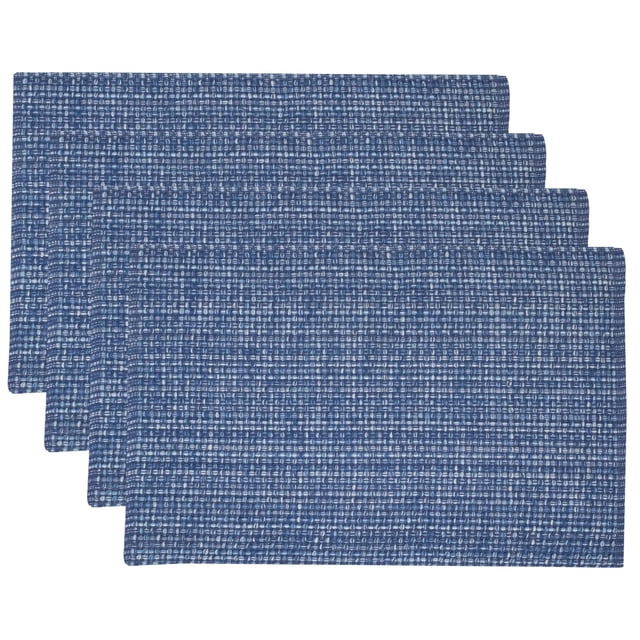 Juego de 4 unidades de la colección Sweet Home de Placemats, 100% algodón, color azul oscuro