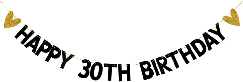 Cheers To 31 Years Banner - Pre-Strung Black Glitter Party Decorations For Anniversaries & Birthdays