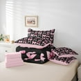 thumbnail image 6 of Castle Fairy Girls Kawaii Bow 7-Piece Twin Bedding Sets,Dreamy Princess Bedding Comforter Set,Black Pink Breathable Sheet Sets,Lightweight Room Decor, 6 of 8