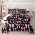 thumbnail image 2 of Erosebridal Lovely Pink Bow Quilt King,Ribbon Dot King Coverlet Set For Girls,3pcs, 2 of 7