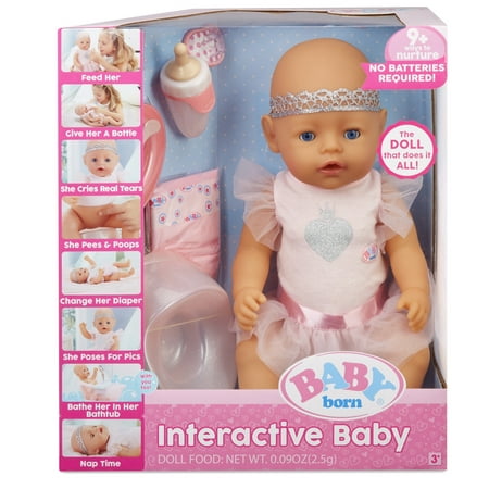 BABY born Interactive Baby Doll- Blue Eyes