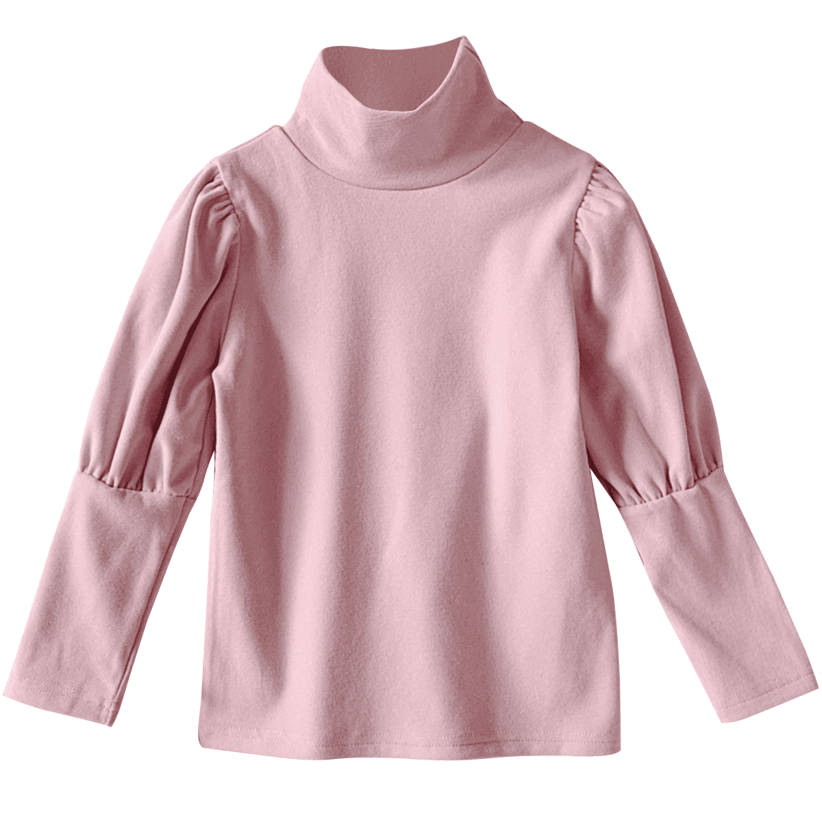 Ducklingup Ducklingup Girls Solid Color T Shirt Half High Neck Long Bubble Sleeves Tops Walmart Com Walmart Com