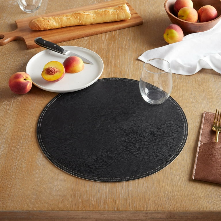 Better Homes & Gardens Persia Faux Leather Placemat-reversible - Black & White - 1 Each