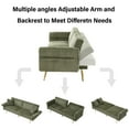 thumbnail image 4 of Corduroy Sofa Bed with Folding Armrests, Green, 79 Inch Length, 70.48 lbs Weight, Foam and Spring Seat, 2-Seater, Adjustable Backrest for Small Living Room Apartment Dorm Office, 4 of 6