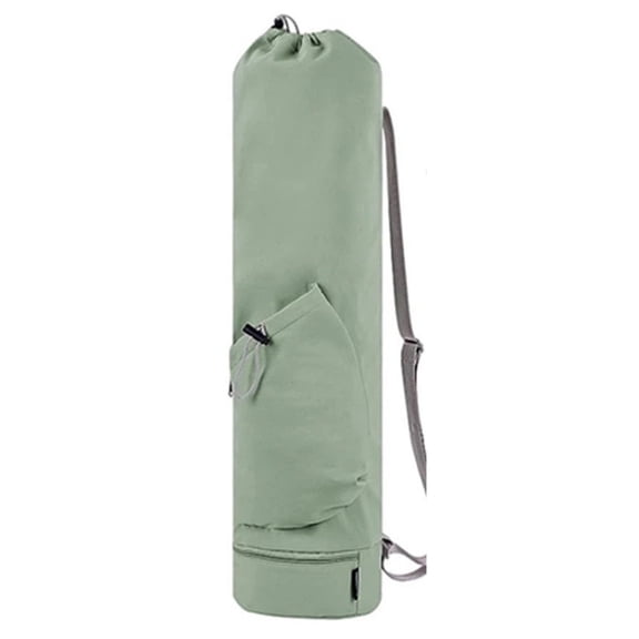 Cargo Yoga Mat Carrier Bag with Drawstring Water Bottle Pocket and Bottom Wet Pocket, Exercise Yoga Mat Carrier Holder Multi-Functional Storage Bag (green)