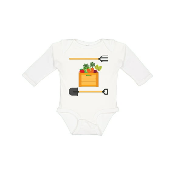 Inktastic Vegetable Gardener Organic Farming Boys or Girls Long Sleeve Baby Bodysuit