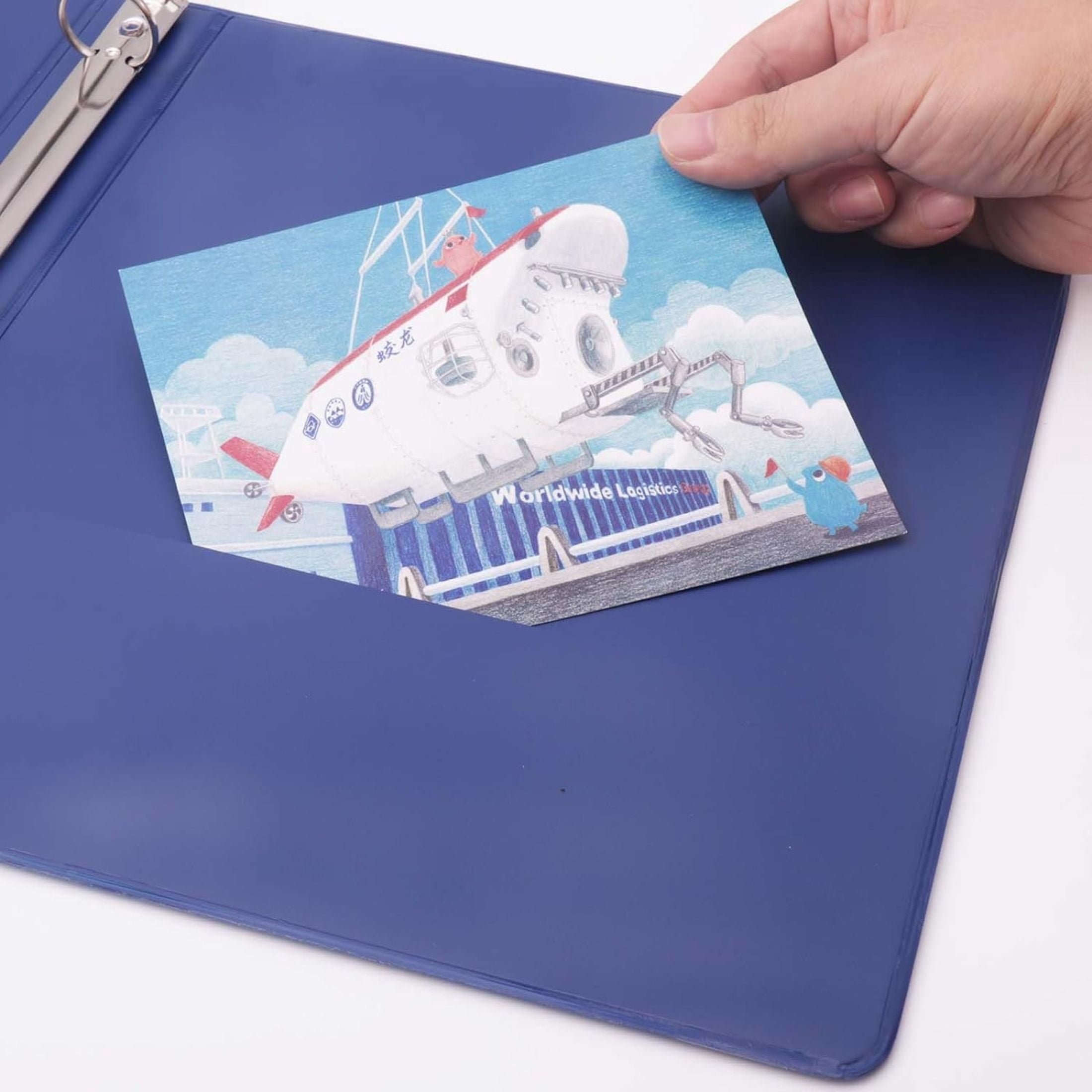 50 pack Trail maker 1 Inch 3 Ring Hardcover Binders with Clear Transparent Covers for Picture Note Displays in Blue