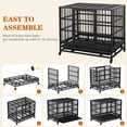 thumbnail image 4 of 38" Heavy Duty Stainless Steel Dog Cage with Double Doors Divider Panel & Removable Tray for Indoor Outdoor Black, 4 of 8
