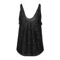 thumbnail image 3 of DuoJiaJ Women's U Neck Sequined Sleeveless Summer Casual Loose Versatile High End Women's Vest Camisole Women's Casual Vest Black XL, 3 of 3