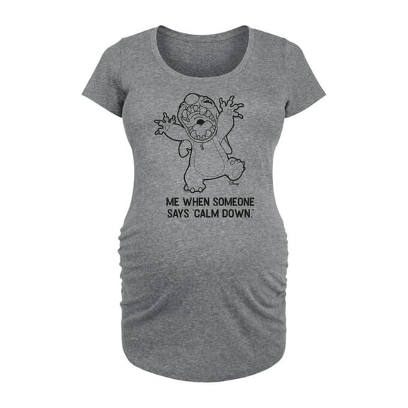 Lilo & Stitch - Calm Down - Women's Maternity Scoop Neck Graphic T-Shirt