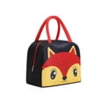 thumbnail image 6 of Cute Cartoon Fox Insulated Lunch Tote Bag for Kids, Black Animal Print Portable Thermal Cooler Handbag for School Picnic Travel Food Storage, 6 of 7