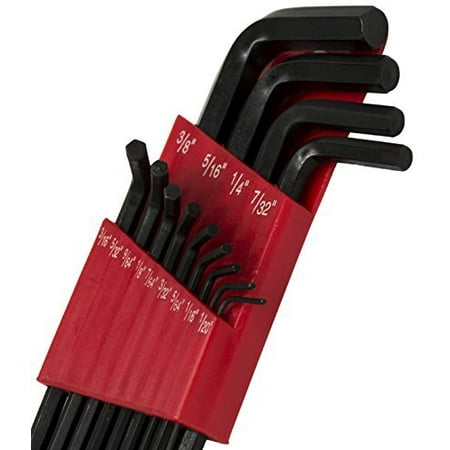 Ball End Head (Bastex 13pc Allen Ball Point End Long Arm Hex Key Head Wrench Set with Case for Automotive Household Projects Lawn Equipment and Engine Repairs Heat Treated Vanadium Steel Black-Oxide)