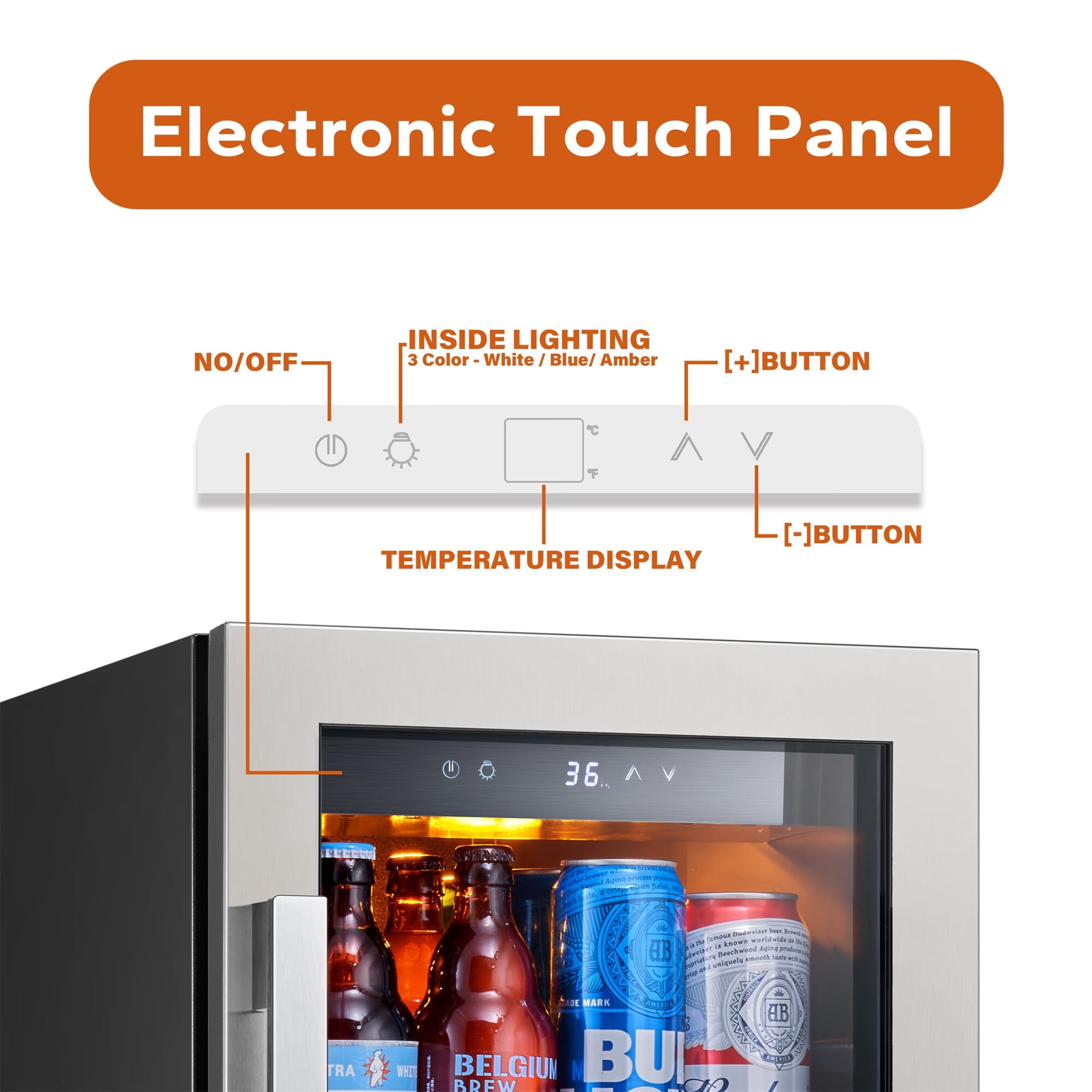 Ca'Lefort 30 Inch Beverage Refrigerator,200 Cans Dual Zone 15'' Beverage Cooler and 15'' Digital Touch Control Beverage Fridge,Built-In or Freestanding