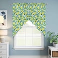 thumbnail image 6 of Summer Lemon Kitchen Window Curtains, Swag Curtains Valance for Bedroom Living Room Bathroom, Green Botanical Blue Flowers Rod Pocket Window Treatment Curtain Block Drapes 2 Panels 28"x36", 6 of 9