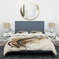thumbnail image 3 of Designart "Movement in Brown and Black I" Modern Bedding Covert Set - Abstract Minimalism Brown Abstract Bed Set With 2 Shams, 3 of 6