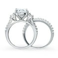 thumbnail image 4 of BERRICLE Sterling Silver 3-Stone Wedding Engagement Rings 5.5 Carat Oval Cut Cubic Zirconia CZ Ring Set for Women, Rhodium Plated Size 8, 4 of 16