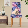 thumbnail image 4 of Yayeee 2 Pack Dining Chair Covers Stretch Parson Chairs Slipcovers Seat Protector, Colorful Art Flowers, 4 of 6