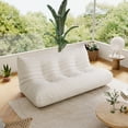 thumbnail image 5 of Indecor Home Comfortable Lazy Sofa Togo Couch for Living Room Bedroom 3 Seater Floor Sofa White, 5 of 9