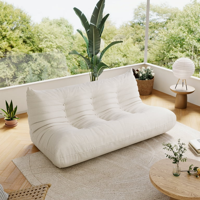 TOGO ホワイト リクライニングソフファオットマンのみ Indecor Home Comfortable Lazy Sofa Togo Couch for Living Room