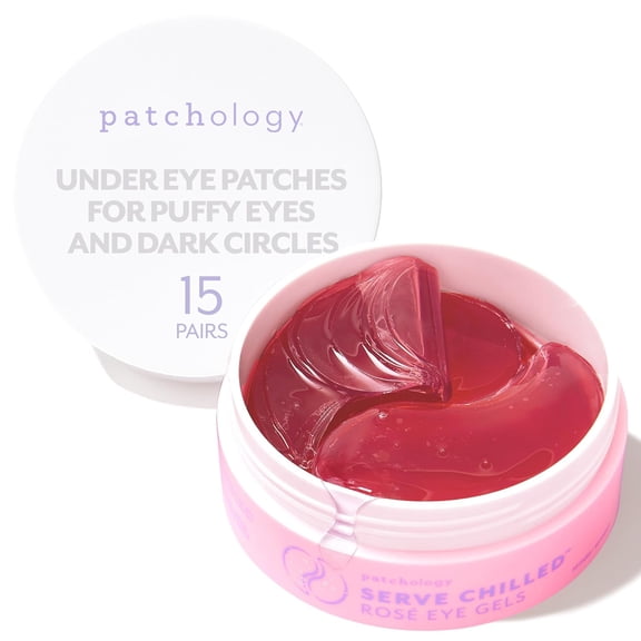 Patchology Serve Chilled Rose Eye Masks Gel, 15 Pack