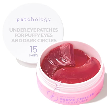 Patchology Serve Chilled Rose Eye Masks Gel, 15 Pack