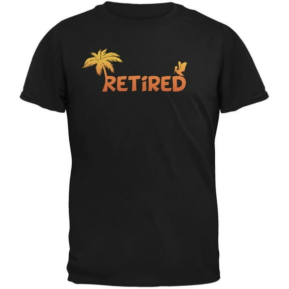 Retired Palm Tree Black Adult T-Shirt - Medium