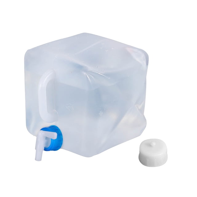 Bocaux d'Eau Pliables de Camping Sac de Stockage d'Eau Seau d'Eau avec Robinet Réservoir d'Eau Potable de Plein Air pour la Randonnée, Sans Danger pour les Aliments, Transparent