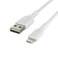 thumbnail image 2 of Belkin BoostCharge Braided Lightning Cable - 3.3ft/1M - MFi Certified Apple iPhone Charger USB to Lightning Cable - iPhone Cable - iPhone Charger Cord - Apple Phone Charger - White, 2 of 6