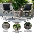 thumbnail image 3 of Flash Furniture Devon 3-Piece Rattan Bistro Chairs and Side Table, Tan/Black, 3 of 9