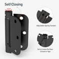 thumbnail image 2 of 3.5" Heavy Duty Self Closing Door Hinge with 5/8'' Radius Corners, UL Listed, Door Spring Hinge with Adjustable Tension for Interior Door, Applicable to Left & Right Hand Door, Matte Black, 4 Pack, 2 of 7