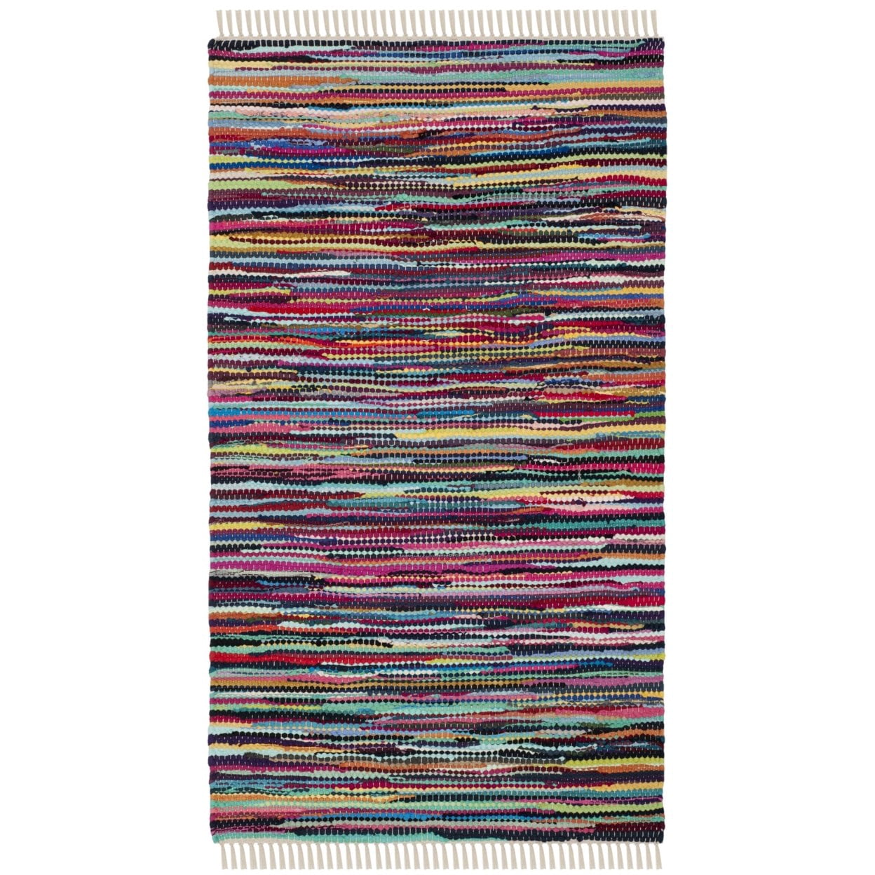 SAFAVIEH Rag Dania Striped Cotton Runner Rug, Multi, 2'3" x 11'