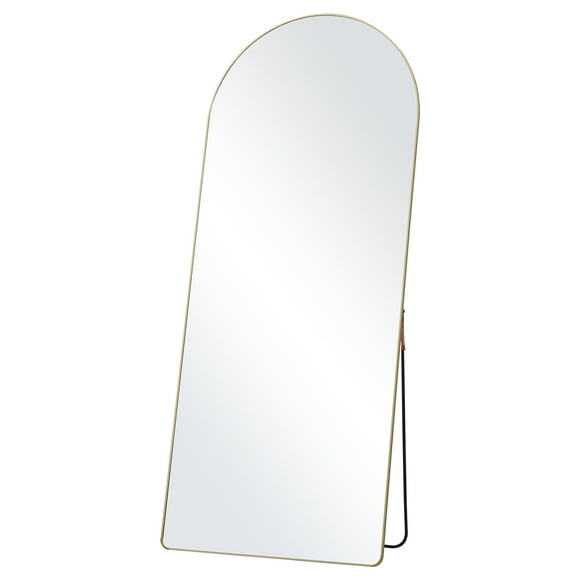 VEVOR Arched Full Length Mirror, 71'' x 30'', Large Free Standing Leaning Hanging Wall Mounted Floor Mirror with Stand Aluminum Alloy Frame, Full Body Dressing Mirror for Living Room Bedroom, Black