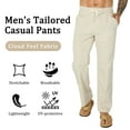 thumbnail image 3 of FEDTOSING Mens Casual Pants Stretch Lightweight Beach Pants for Men, Sizes 30-38, 3 of 6