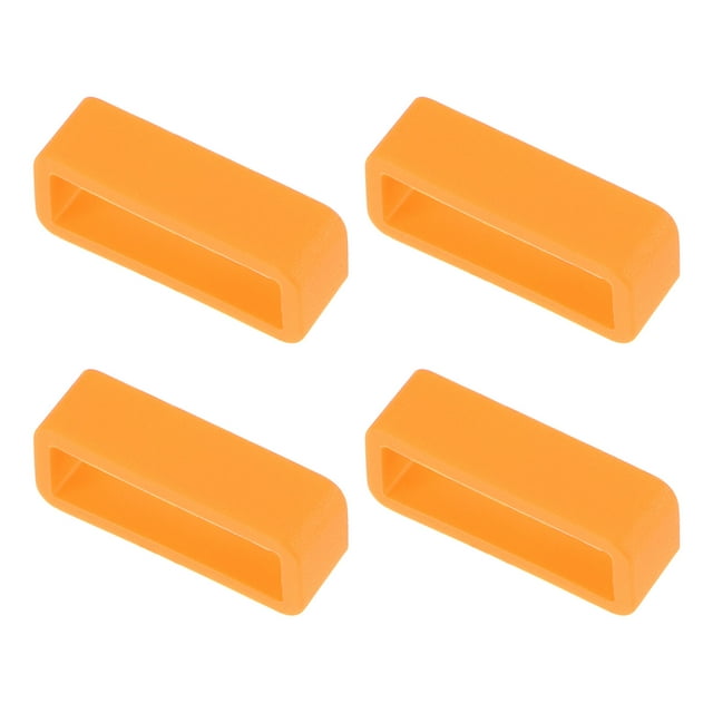 Unique Bargains Watch Band Strap Loops Silicone Watch Holder Keeper for 20mm Width Watch Band, Orange 4 Pack