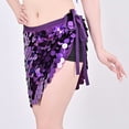 thumbnail image 6 of Xfvqtps Woman Sequin Dance Skirt Triangular Belt Belly Dancing Waist Towel Waist Chain Hip Towel Performance Skirt Purple, 6 of 7