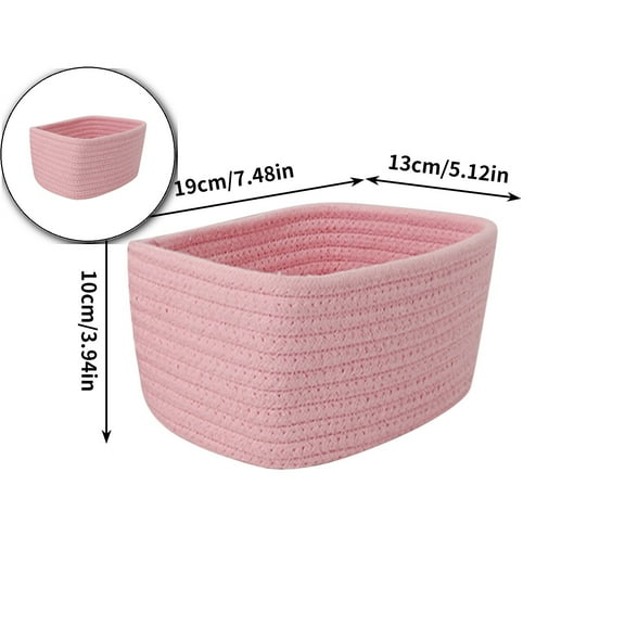Small Storage Baskets for Organizing, Cute Woven Decorative Gift Baskets for Shelves, Mini Closet Organizer Bins with Handles