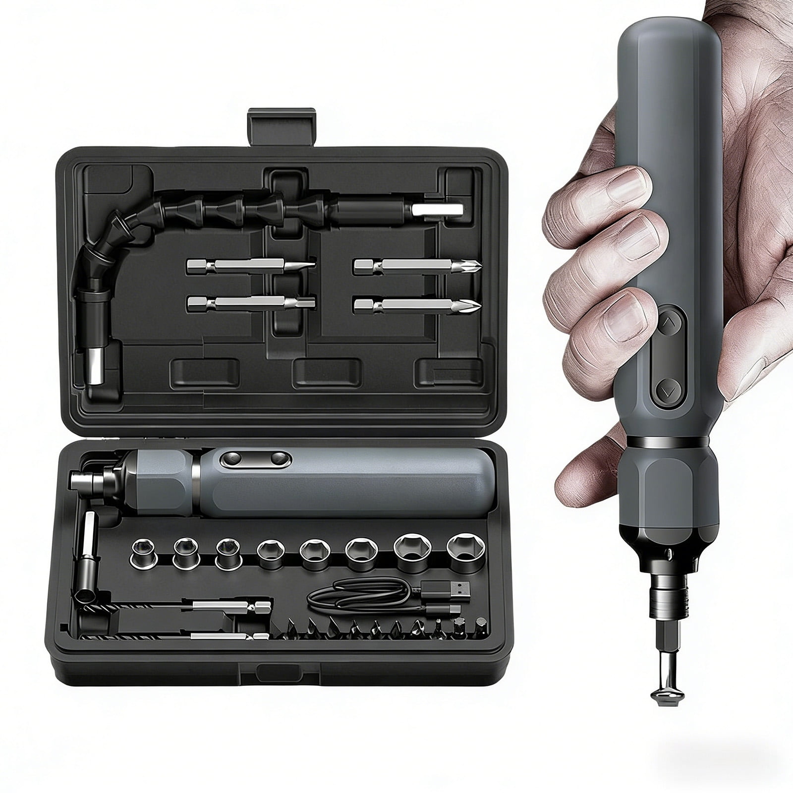 Rechargeable Cordless Electric Screwdriver Power Tool Small Drill for Computer Outdoor Repair