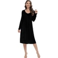 thumbnail image 2 of WBQ Upgraded Women Modal Nightgown with Built in Bra Pad Nightshirt Long Sleeve Sleepwear with Chest Pads Mid-Length Solid Color Soft Nightdress S-XXL, 2 of 9