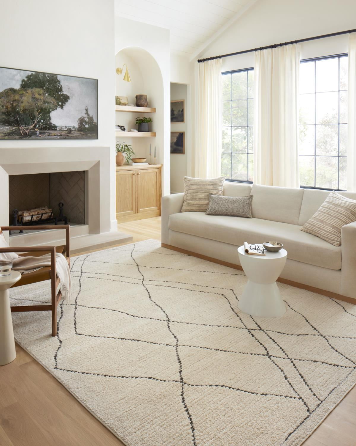 Loloi Fabian Ivory / Charcoal 2'-7" x 12'-0" Area Rug
