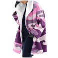 thumbnail image 1 of adviicd Blazer For Women's Overcoat Thickened Camouflage Painting Print Long Sleeve Button Down Open Cardigan Walking Jacket Coat, 1 of 5