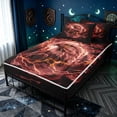 thumbnail image 3 of meiyoeat Fiery Eagle Zipper Twin Comforter Sets with Fitted Sheet and 2 Pillowcases for Kids Girls Boys, Gothic Lightning Zipper Bedding Set for Bedroom, Red Black, Black ReversibleB, 3 of 6