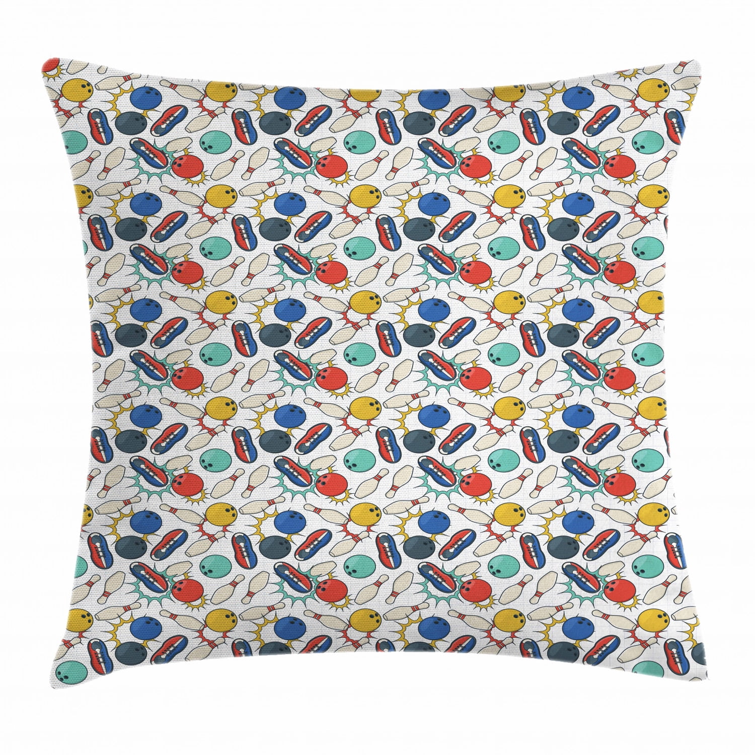 I Love Bowling Throw Pillow 18x18 Multicolor