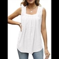 thumbnail image 3 of Camiseta Sin Mangas con Cuello Cuadrado y Volantes para Mujer, Camiseta Sin Mangas A Rayas, Informal, Holgada, de Verano S, 3 of 9