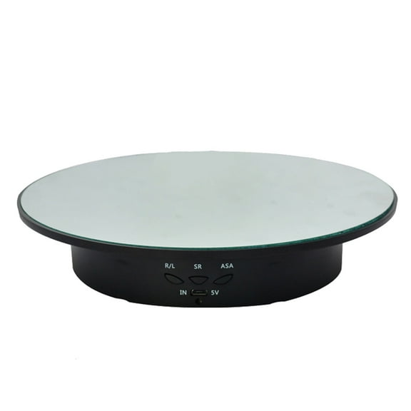3 Speeds 20cm Intelligent Electric Rotating Display Stand Mirror Turntable Jewelry Holder Battery USB Power