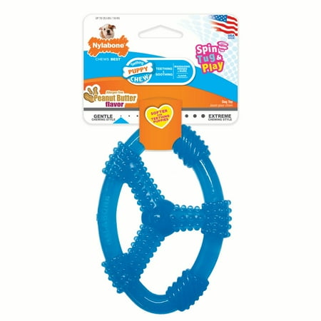 UPC: 0018214846307 | Nylabone Puppy Chew Ring Peanut Butter Toy – Wolf – 1 Count